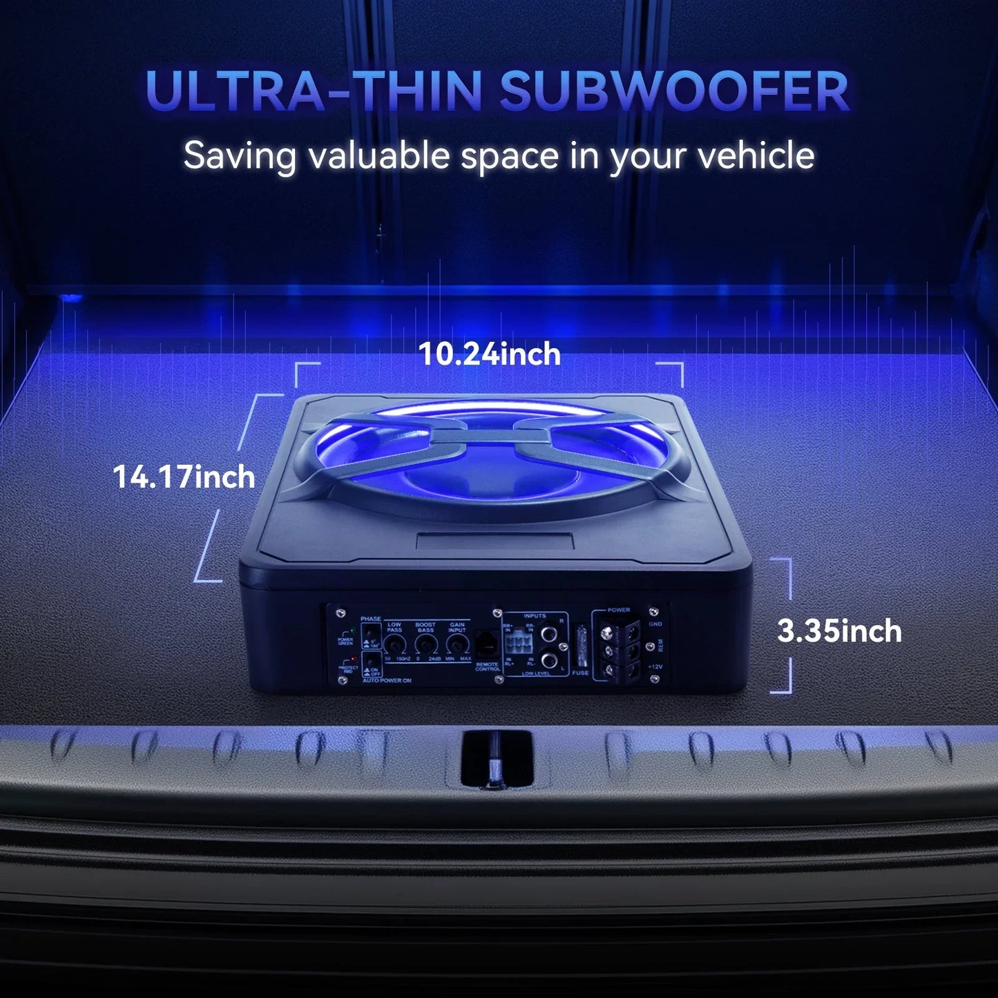 Subwoofer Amplifier Y-Shaped 10 Inch Blue Light 800W Built-in Amplifier