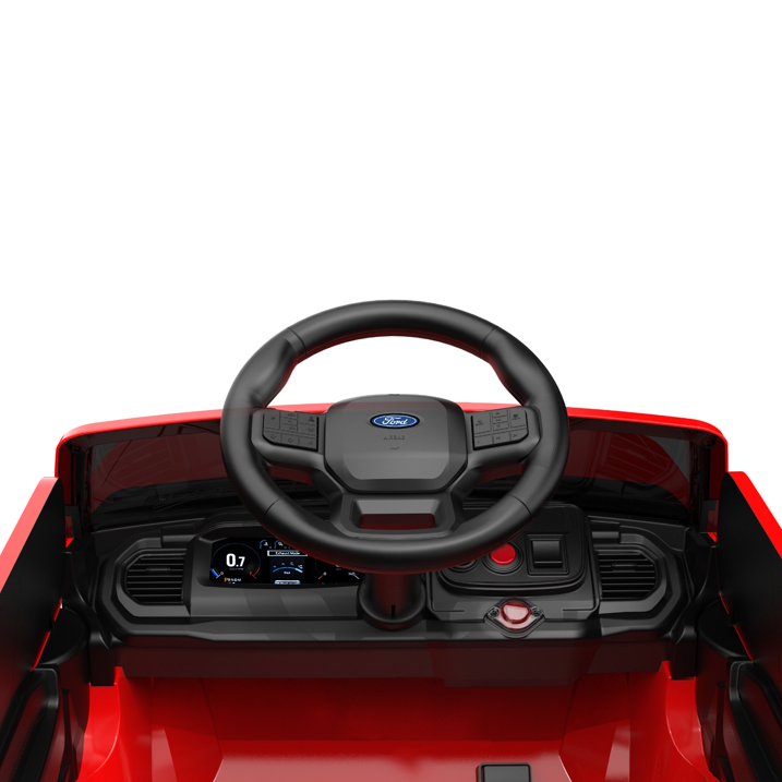 Ford Ride on Car Toys, 12V Ford F150 Battery Powered Ride on Toy Truck with Remote Control, Electric Car for Kids Girls 3-5 w/ Bluetooth, Rear Storage Trunk, Safety Belt, 4 Wheelers, Red