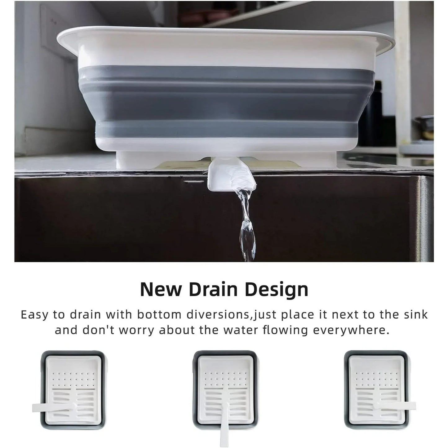 Collapsible Dish Drainer Portable Dinnerware Drainer Organizer for Kitchen RV Campers Travel Trailer Space Saving Kitchen Storage Tray
