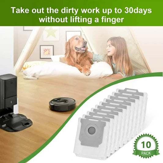 KGC 10 Pack Dust Bag 4-Layer Fit for iRobot Roomba I/S/J Vacuun Series, Durable & Leak-Proof