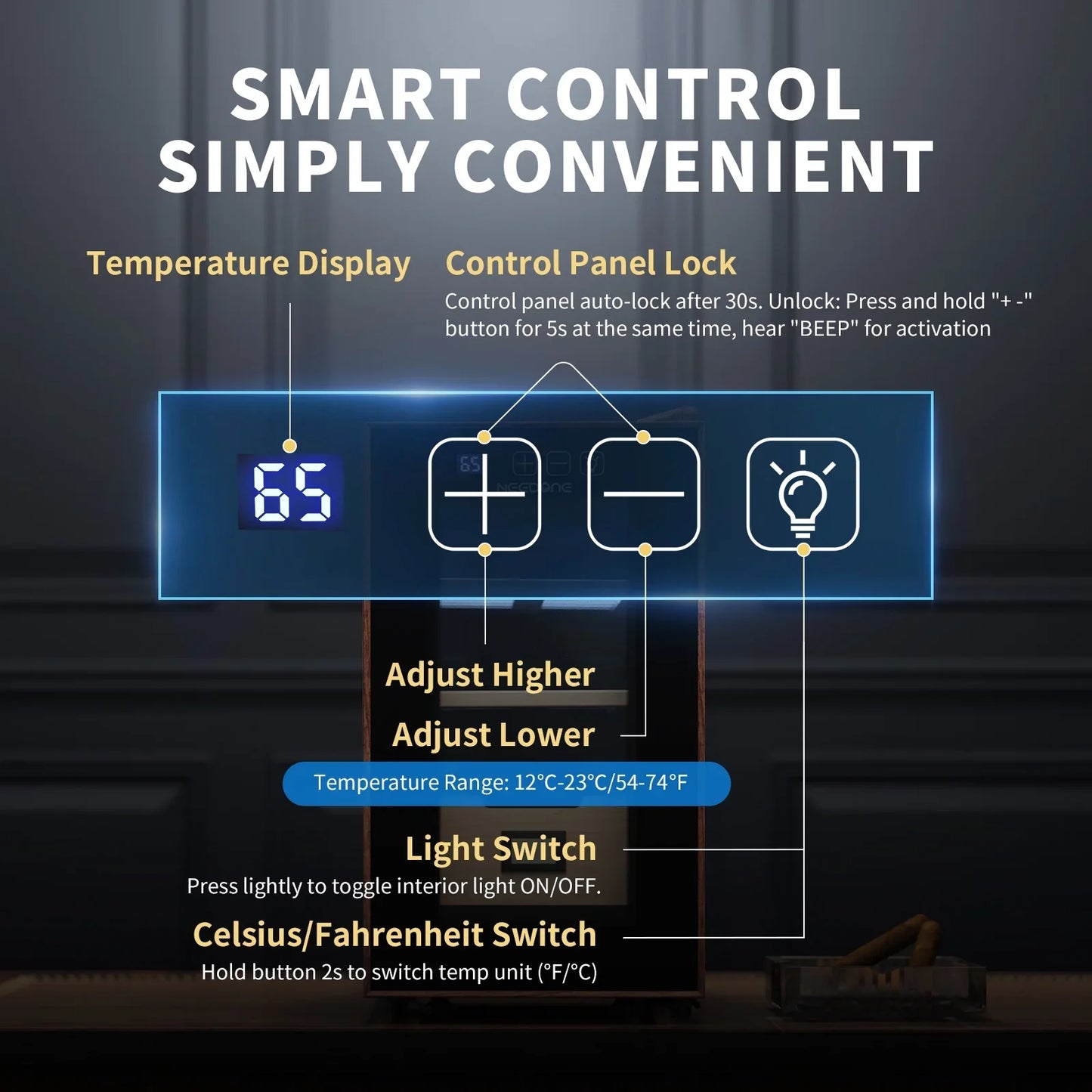 NEEDONE Cooling & Heating Control Electric Cigar Humidor, 150 Cigars