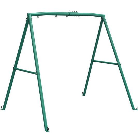 KloKick Heavy Duty A Frame Swing Stand, 440lbs Capacity, Metal Swing Frame with 5 Hanging Hooks, for Kids and Adults, Outdoor Fun(Green)