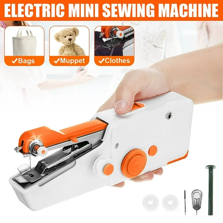 BSHAPPLUS 6PCS Mini Portable Sewing Machine, Hand Cordless Sewing Tool Handheld Sewing Machine, Essentials for Home Quick Repairing and Stitch Handicrafts