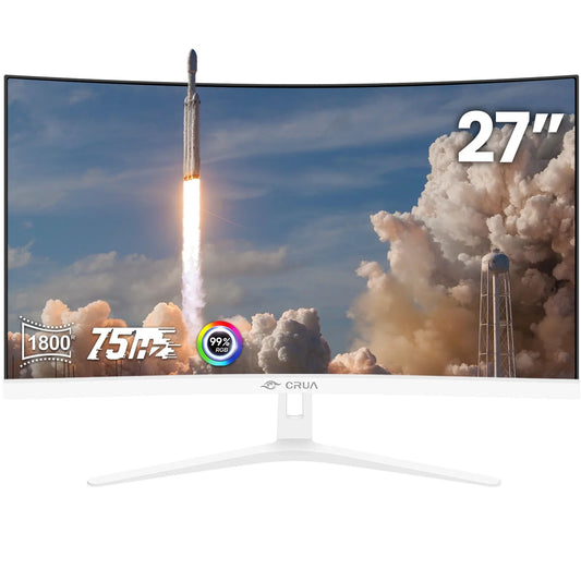 CRUA 32" 165Hz/180Hz Curved Gaming Monitor, FHD 1080P 1800R Computer Monitor, 100% SRGB, 1ms (GTG), AMD FreeSync,DP & HDMI Port, Black