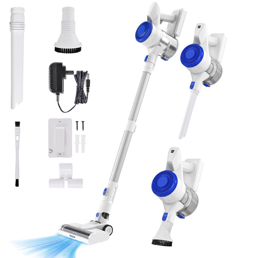 CareVac Cordless Stick Vacuum Cleaner Lightweight Upright for Carpet Hard Floor Pet Hair