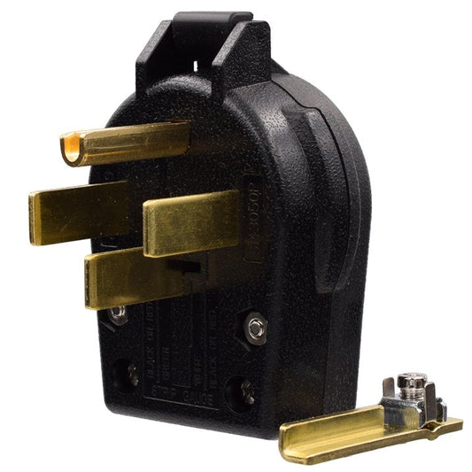 ELEGRP NEMA 14-30P & NEMA 14-50P Plug, 4 Prong Dryer/Range Oven Stove Angle Plug, Straight Blade Heavy Duty, 30 Amp 50 Amp 125/250V, Industrial Grade, Grounding, 3 Pole 4 Wire, UL Listed