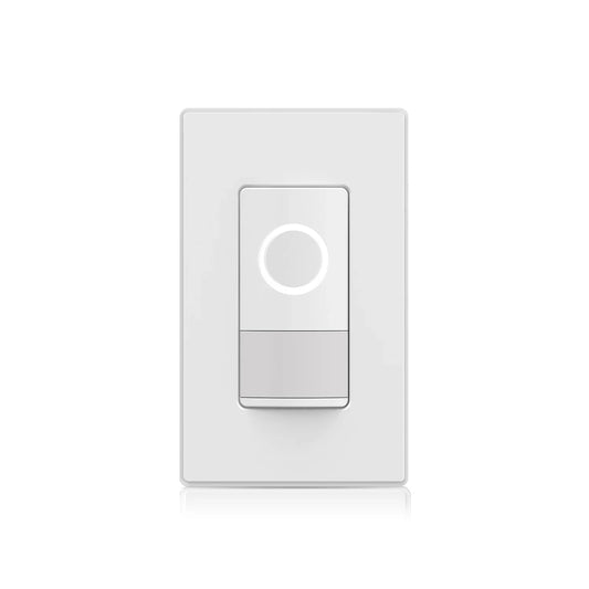 ELEGRP Smart Sensor Light Switch Single Pole, 2.4GHz Wi-Fi Dimmer Switch Compatible with Alexa & Google Assistant, APP Control, Neutral Wire Required, UL Listed, No Hub Required, White 1PC