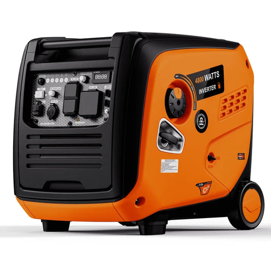 Efurden 4800 Watt Portable Inverter Generator Gas Powered with Wheels Handle Kit, CO Sensor, RV Ready, Low Noise for Home Backup and Outdoor