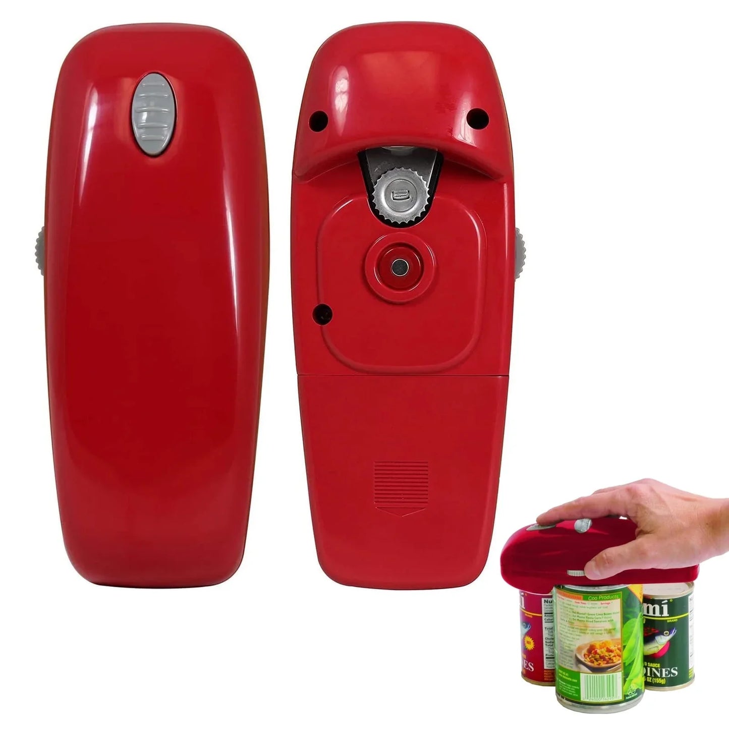 Electric Can Opener, Automatic One-Touch Smooth Edge, Battery Operated, Handheld  Arthritis Friendly, Safe for Food Prep