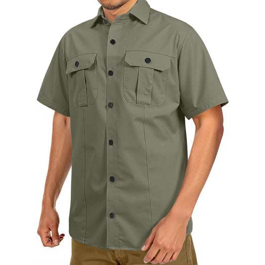 GENTS BLISS Short Sleeve Men Shirts Hiking Button Down Shirts for Men Quick Dry Fishing Men Shirts with Pocket