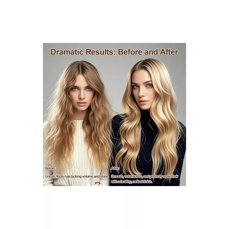 Dryhsip 5-in-1 Hot Air Styler, Curling & Straightening Brush, Negative Ion, 3 Heat Settings, Black