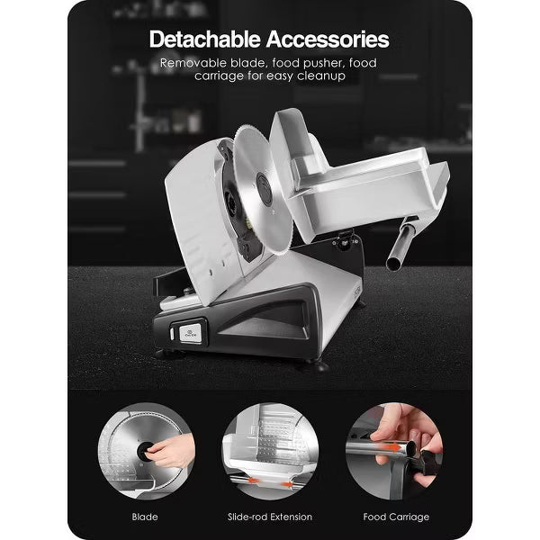 OSTBA Electric Meat & Food Slicer, 150W/200W, 7.5” Removable Stainless Steel Blade, Child Lock, Adjustable Thickness, for Meat, Cheese, Bread