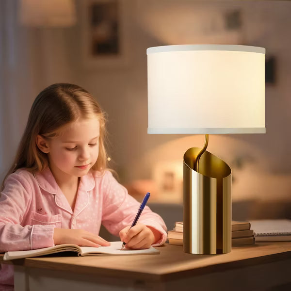 GTCLIGHTING Table Lamps for Bedroom,21.8" Modern Gold Bedside Lamps with Beige Linen Shade,Nightstand Lamps for Living Room End Table