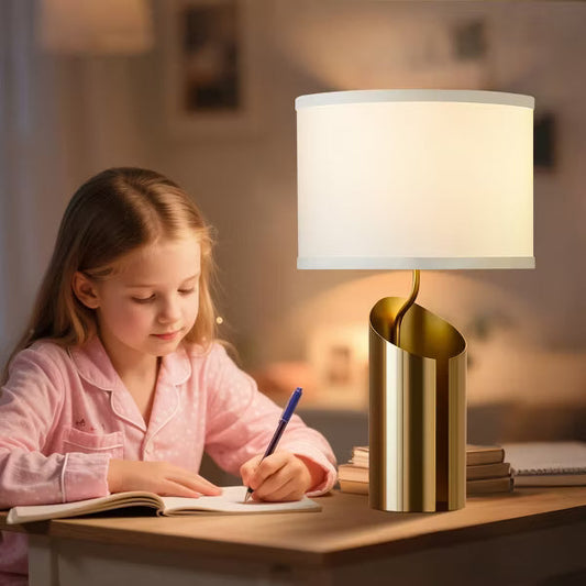 GTCLIGHTING Table Lamps for Bedroom,21.8" Modern Gold Bedside Lamps with Beige Linen Shade,Nightstand Lamps for Living Room End Table