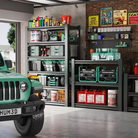 Munora 82"H x 48"W x 18"D 6-Tier Garage Storage Rack - 3000 lb Capacity Heavy Duty Steel Shelving Unit, Adjustable Industrial Shelves, Black