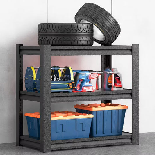 Munora - 3-Tier Heavy Duty Garage Shelving - 18"D x 34"W x 31.5"H - 1200lbs Capacity - Adjustable Metal Storage