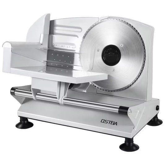 OSTBA Electric Meat Slicer, 150W, 6.7” Removable Stainless Steel Blades, Adjustable 0-15mm Thickness, Easy to Clean, for Meat, Cheese, Bread