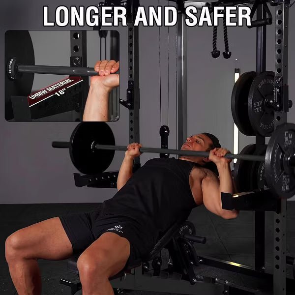 ER KANG Power Cage, 2000LB Squat Rack, Dual Pulley Cable Crossover System, Multi-function Free Weight Home Gym Workout Machine with Attachments