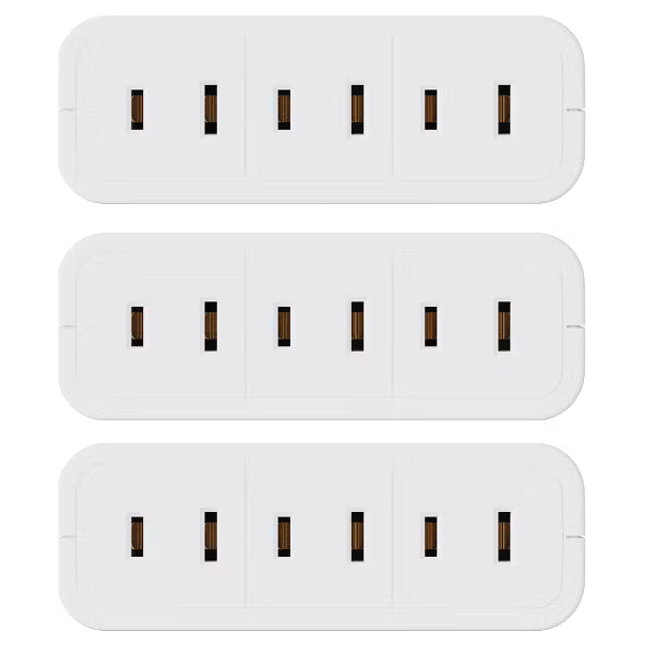 ELEGRP 3 Outlet Tap Polarized Swivel Wall Outlet Extender, 180 Degree Electrical Plug Adapter, 2-Prong to 2-prong Adapter Converters, White 3PC