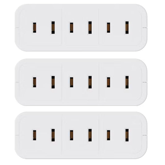 ELEGRP 3 Outlet Tap Polarized Swivel Wall Outlet Extender, 180 Degree Electrical Plug Adapter, 2-Prong to 2-prong Adapter Converters, White 3PC