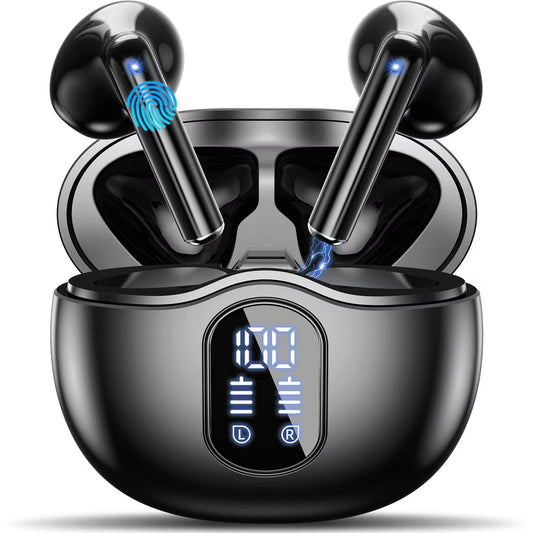 VEATOOL Wireless Earbuds, 2025 Bluetooth 5.3 Headphones Hi-Fi Stereo 3D Bass Ear Buds, 4 ENC Noise Cancelling Mic, 34Hrs USB-C in-Ear Earphones