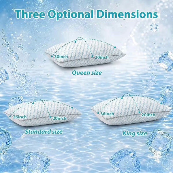 FCNIOS Bed Pillows Queen Size Pillows Set of 2, Cooling Pillow with Super Soft Down Alternative Fill for Side Back Stomach Sleepers