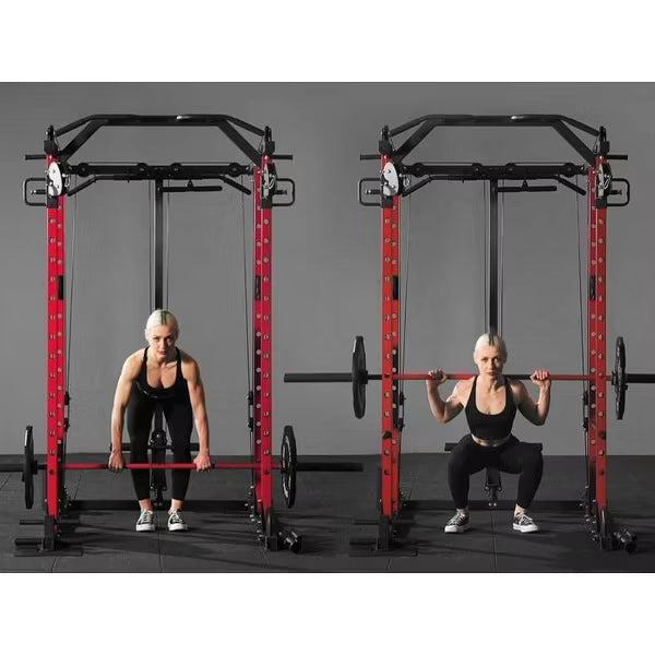 ER KANG Power Cage, 1500LBS Power Rack with Cable Crossover System, Multi-Function Workout Cage, Squat Rack Home Gym