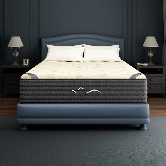 Swedrea Hybrid Mattress Medium Gel Memory Cashmere Wool in White