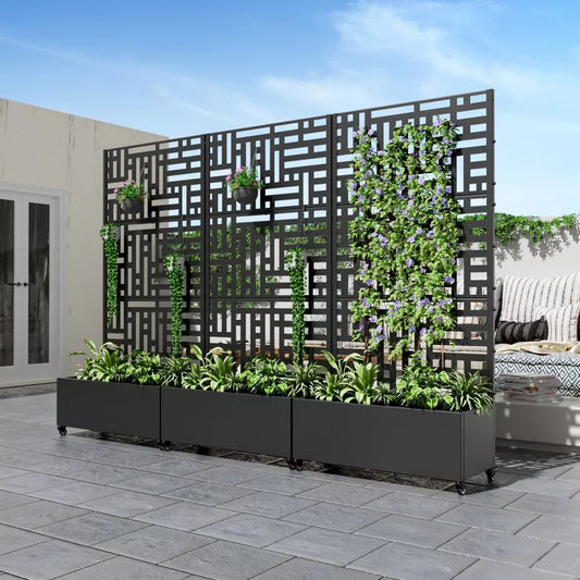 PexFix Outdoor Metal Trellis with Planter Box