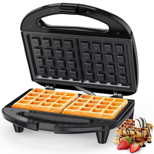 YASHE 2-Slice Sandwich Maker with Waffle Plates, Non-Stick Toaster, Quick Heat-Up, Cool-Touch Handle, and Automatic Temperature Control