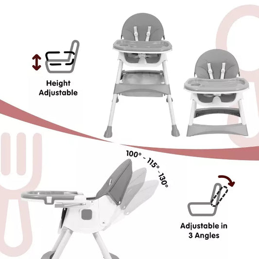 Napei 6- in -1 Baby High Chair with 5 -Point Safety Harness