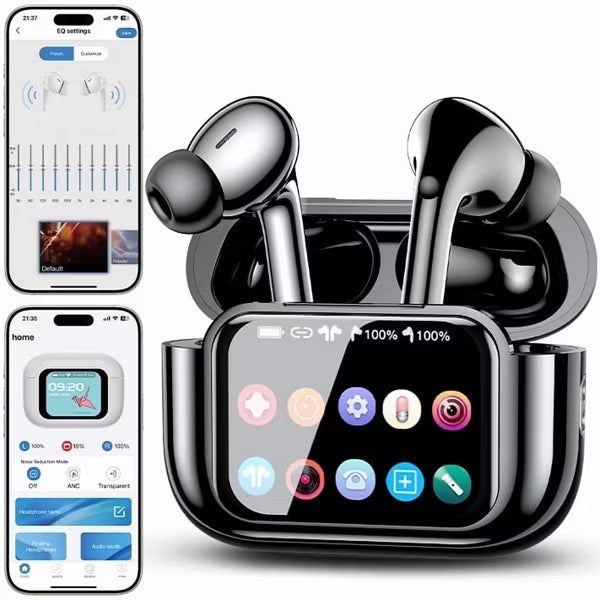 Wireless Earbuds Bluetooth Headphones, Ear Buds with Touch Screen, ANC ENC Noise Cancelling Transparency Mode, IPX7 Waterproof, Clear Calls