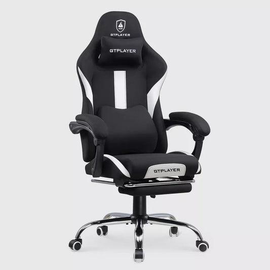 GTPLAYER Ergonomic Gaming Chair with Footrest, Lumbar Support, Breathable Computer Chair with Pocket Spring Cushion, Chairs for Adults