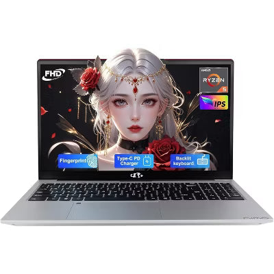 NIMO 15.6'' IPS FHD Laptop Computer, AMD Ryzen 5 3500U, 16GB RAM 1TB SSD, Backlit Keyboard Fingerprint , BT5.2 Win 11 Home , Rose Gold