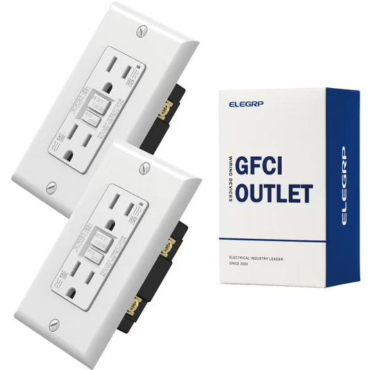 ELEGRP Black 20 Amp 125-Volt Tamper Resistant/Weather Resistant Duplex Self-Test GFCI Outlet