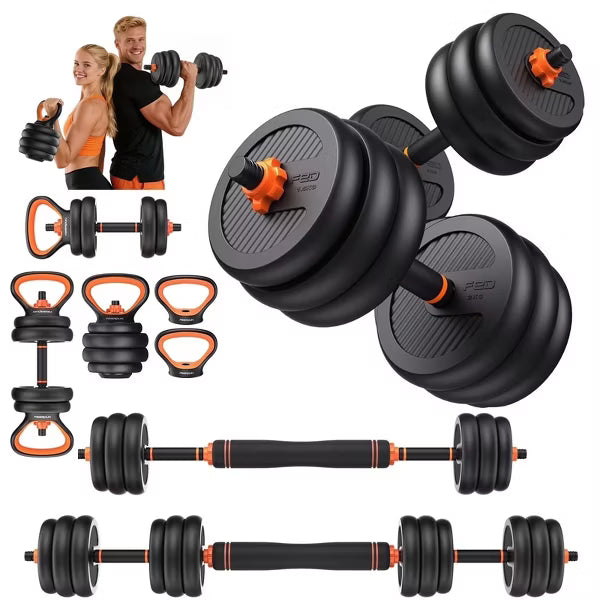 FLYBIRD Adjustable Dumbbells,70lbs Free Weight Set with Connector,5 in1 Dumbbells Set as Barbell,Kettlebell,Push up Stand,Weight Plate