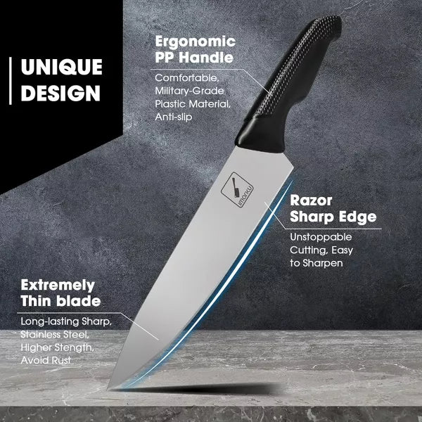 imarku Knife Block Set, Japanese High Carbon Stainless Steel Knives Set for Kitchen, 14-Piece Kitchen Knife Set with Block, Dishwasher Safe