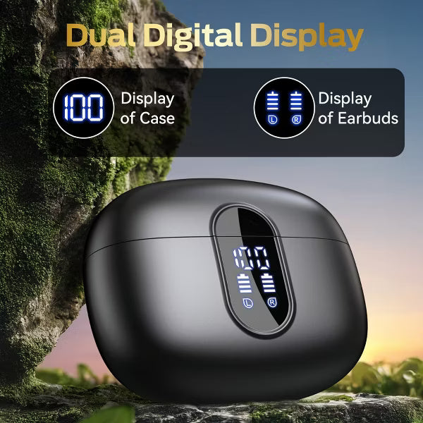 VEATOOL Wireless Earbuds Bluetooth 5.4 Headphones Deep Bass Hi-Fi Stereo Ear Buds in-Ear Earphones with Mic Clear Call, 60H Playtime Dual LED Display