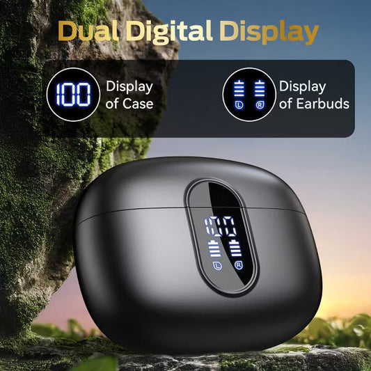 VEATOOL Wireless Earbuds Bluetooth 5.4 Headphones Deep Bass Hi-Fi Stereo Ear Buds in-Ear Earphones with Mic Clear Call, 60H Playtime Dual LED Display