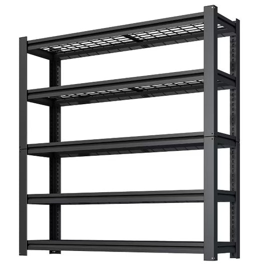Munora - 72"H 5-Tier Heavy Duty Garage Shelving - Adjustable Storage for Warehouse/Basement - 16"D x 35"W - Black