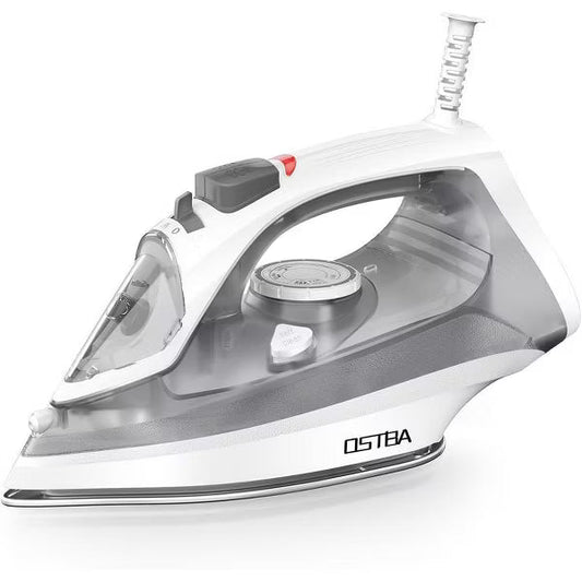 OSTBA 1600W Steam Iron, Nonstick Soleplate, Rapid Heating, Self-Clean, Anti-Limescale, Drip Stop, 300ml Tank for Home