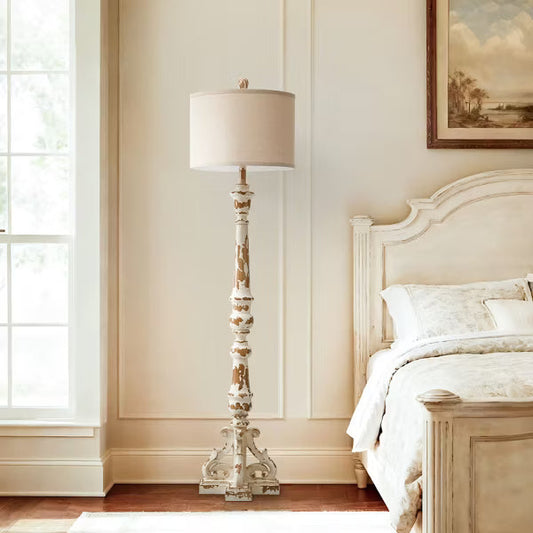 GTCLIGHTING 63" Farmhouse Floor Lamp for Living Room & Bedroom,Vintage Tall Floor Lamps with Rotary Switch, Resin Corner Lamps