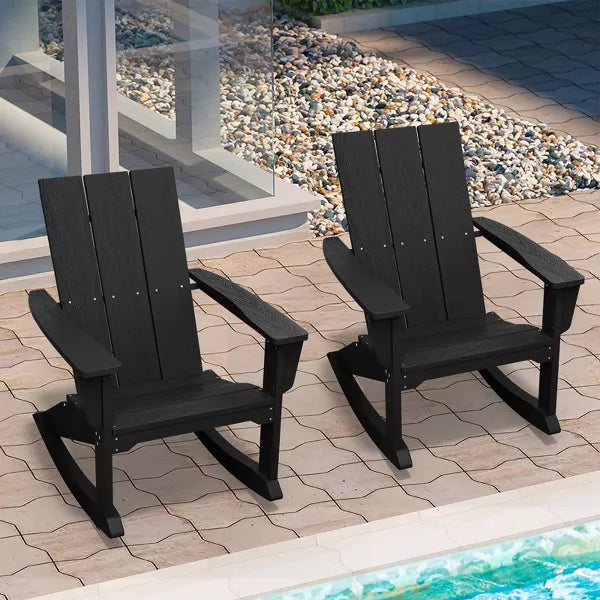 HYLEORY HDPE Plastic Rocking Adirondack Chair
