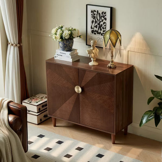 JVNOXK-Medieval Modern Sideboard with Storage Space, Featuring Double-Door Cabinet, Suitable for Living Room - Walnut