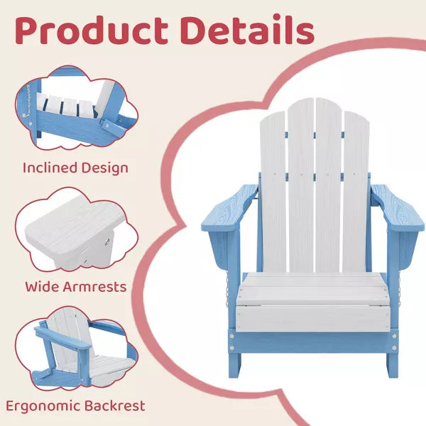 Hyleory Kids' Outdoor Adirondack Chair - Durable HDPE Kids' Patio Chair