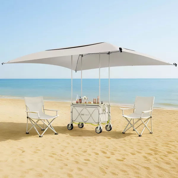 LIKEPAY Aluminnum Collapsble Foldable Utility Cart With Waterproof Canopy for Camping and Outdoor Activities