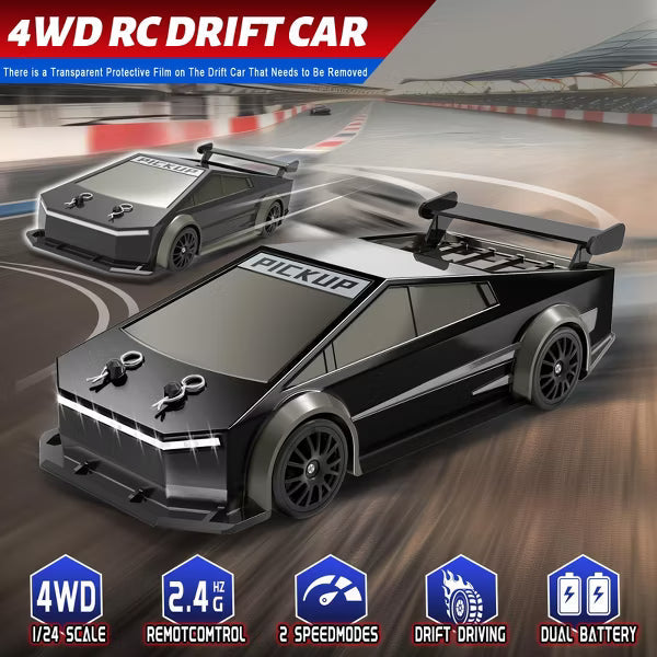 TITQWOP 1:24 Scale RC Drift Car 2.4GHz 4WD Mini RC Drift Car 15KM/H High Speed with LED Lights Drifting Tire Racing Sport Toy for Adults Boys Girls