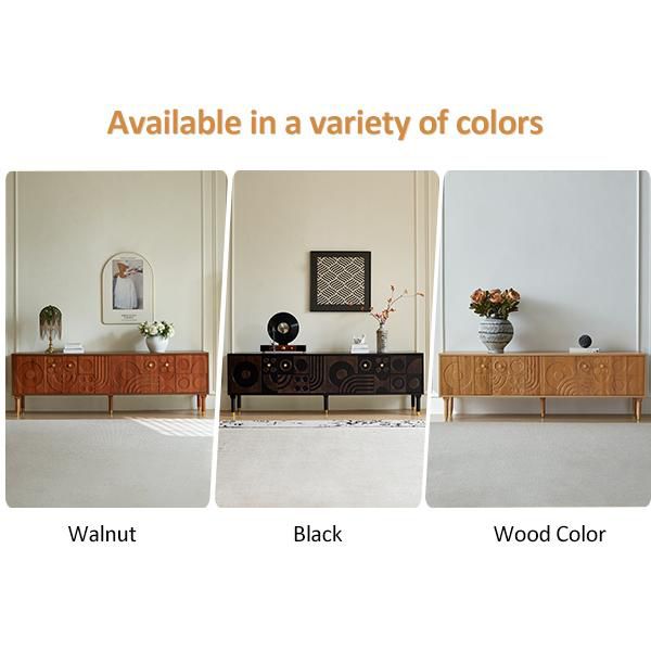 JVNOXK-Medieval Modern TV Stand Entertainment Center with 4 Storage Cabinets Suitable for TVs 55 inches and larger Minimalist Design