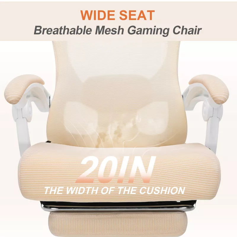 COMHOMA Mesh Office Chair, Ergonomic High Back Executive Chair with Adjustable Lumbar Support, Wide Seat