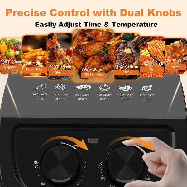 OSTBA Air Fryer with 3D Rapid Air Circulation, Digital Touch Screen, Adjustable Temp & Time, Dishwasher Safe, Oil-Free Healthy Cooking, 2.5QT